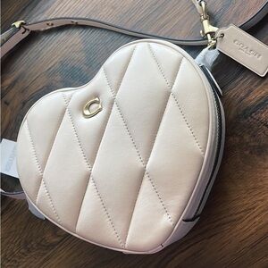 Coach Quilted Heart Crossbody Bag in Cream
